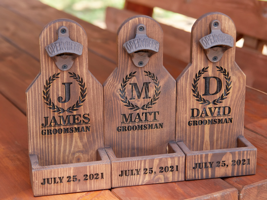 Wall Mount Beer Bottle Opener, Groomsmen Proposal Gift, Groomsman Best Man Dad Proposal, Gift Set