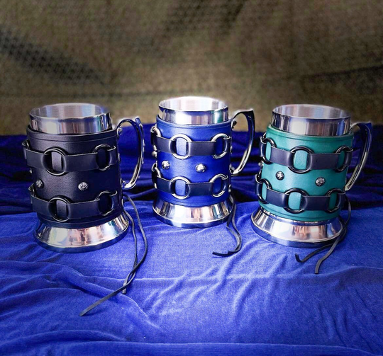 Rings & Studs Tankard Mug Wrap With 20 Oz Stainless Steel Tankard. Custom Colors Available