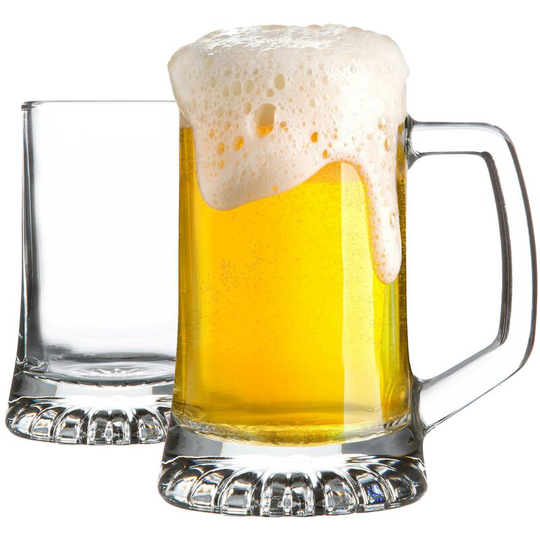 Bormioli Rocco - Stern Tankard Glass Beer Mugs - 290ml - Pack of 2