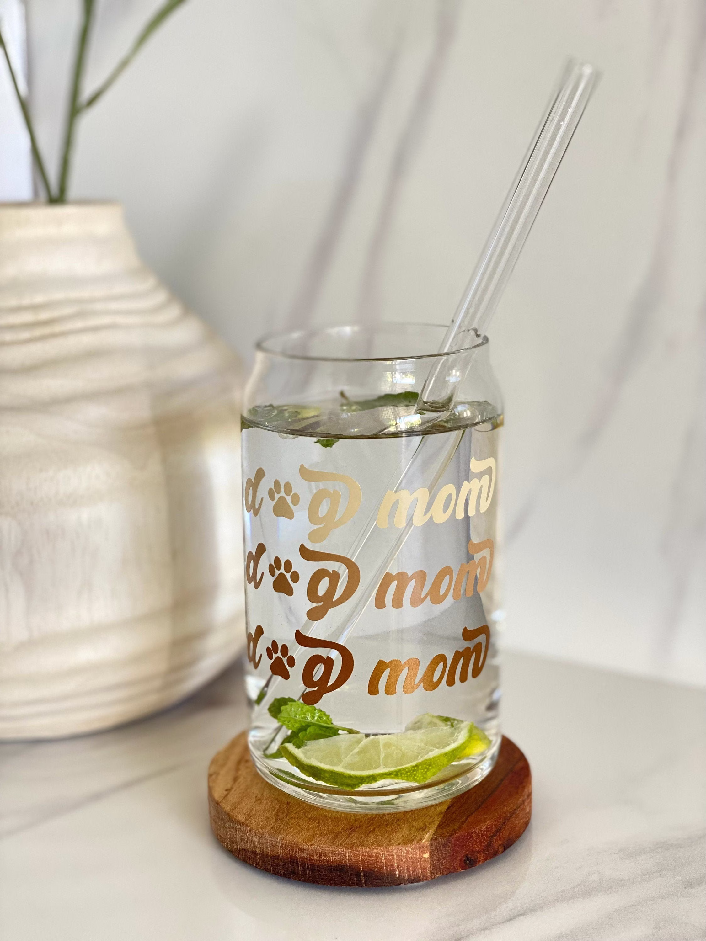 Dog Mom Glass Can