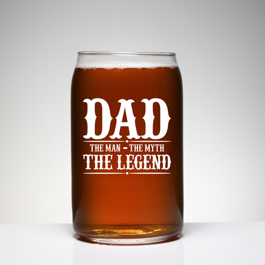 Dad The Legend Custom Beer Glass/Can Shaped Birthday Gifts For Men Fathers Day