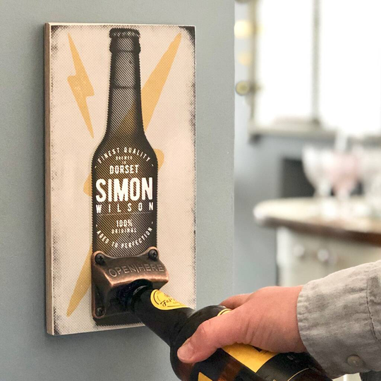 Personalised Beer Bottle Opener Wall Plaque