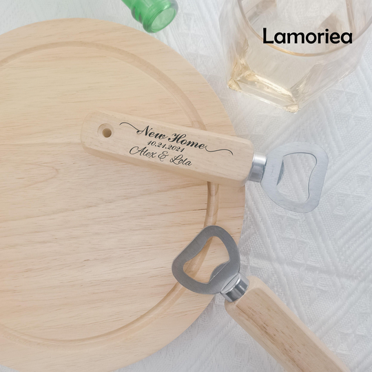 Housewarming Gifts, Personalised Bottle Opener, Engraved Wooden Opener