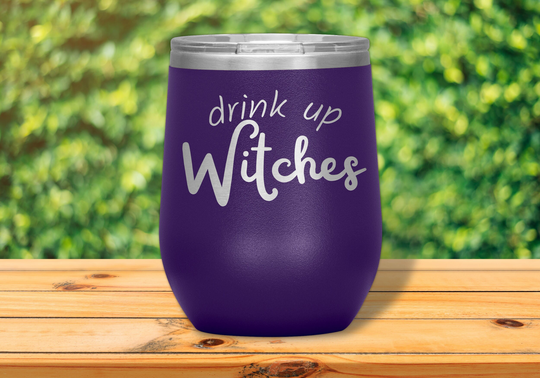 Halloween Tumbler, Drink Up Witches Glass, Fall Travel Funny Mug