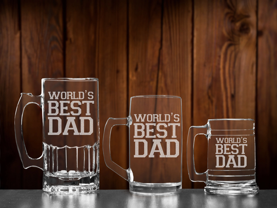 Worlds Best Dad Mug, Glass Beer Cup, Tankard, Valentine Gifts For From Daughter, Bonus Dad Gift, Step Men