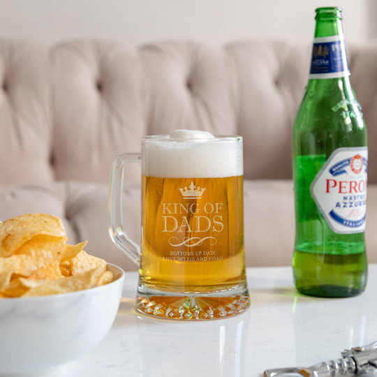 Personalised Tankard Pint Glass For Dad