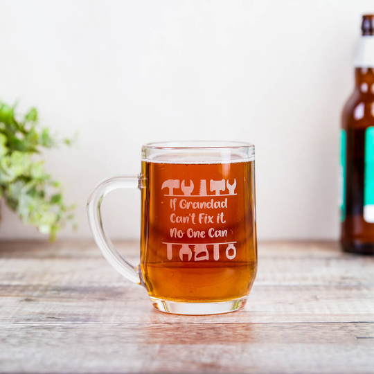 Personalised Grandad Beer Glass