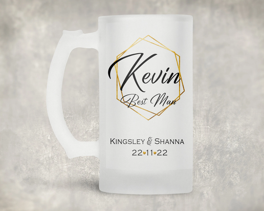 Personalised Groomsmen Gift, Best Man Beer Glass, Custom Wedding Proposal, Thank You Gift For Dad, Usher