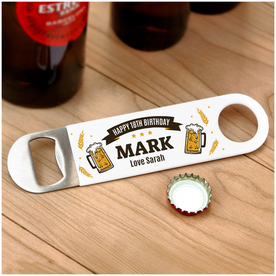 18Th Birthday Gifts For Boys Him Son Boyfriend, Personalised Gift, 21st 30Th Beer Drinks Bottle Opener, Any Age