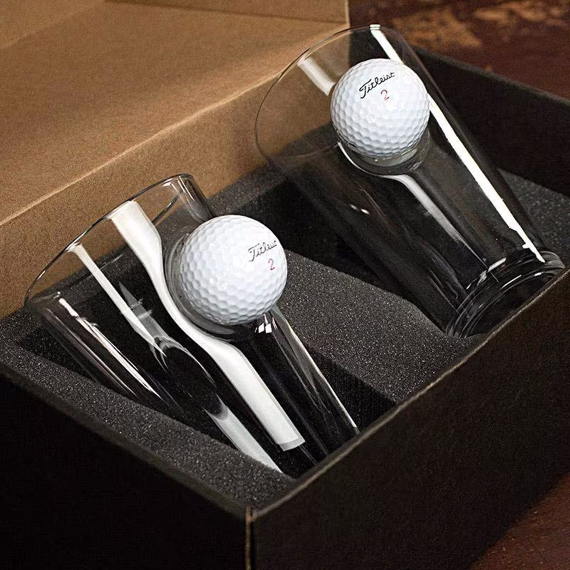 Benshot Golf Ball Pint Glasses - 16Oz | Gift Set Of 2