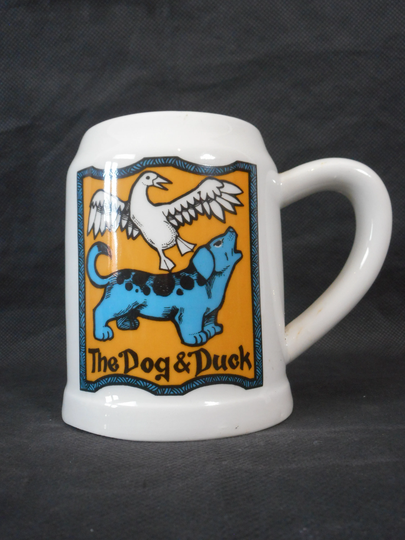 A Gorgeous Vintage French Pillivuyt The Dog & Duck Ceramic Tankard/Beer Mug