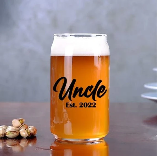 Uncle Gift, Beer Can Glass, Funcle Mug, Gift For New Uncle, Promoted To