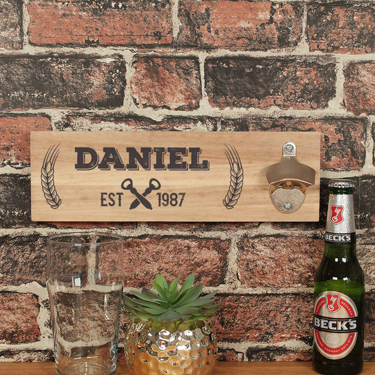Any Name And Year Wall Mounted Beer Bottle Opener