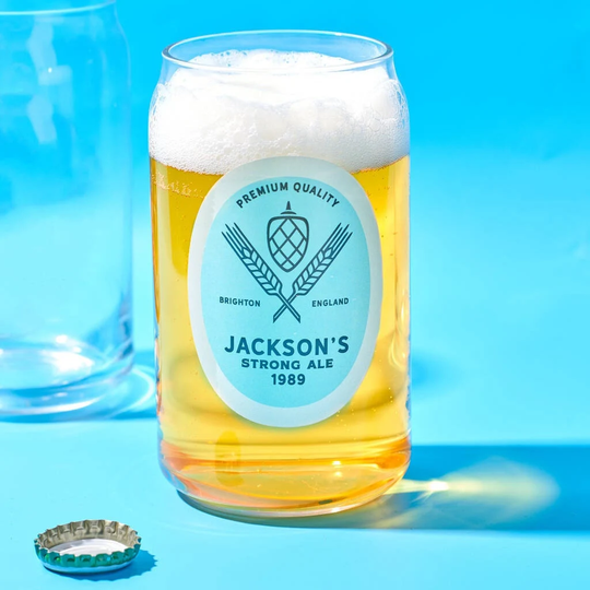 Personalised Craft Beer Label Can Glass