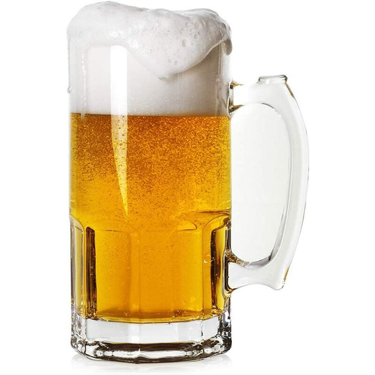 35oz extra large beer mug style, large glass mugs with handle, 1 liter (35oz) German beer mug