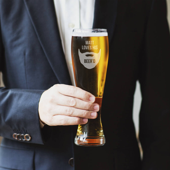 Personalised 'Loves His Beer'd' Pint Glass