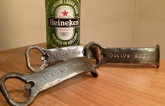 Personalised Steel Beer Bottle Opener~ 11Th Wedding Anniversary ~ Men~ Birthday~Blacksmith Made ~Gift~ Dad Him~ Valentines Day