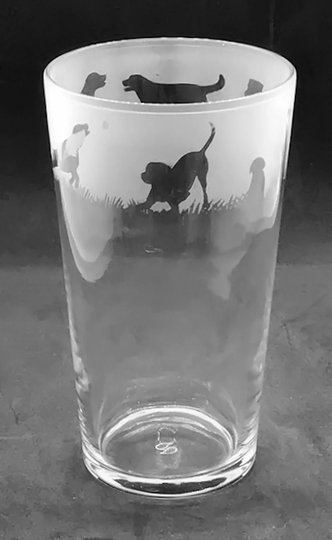 57Cl Conical Pint Glass With Labrador Retriever Frieze Design