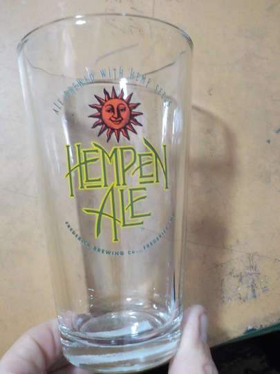 Vintage Hempen Ale Frederick Brewing Maryland Pint Beer Glass Mint Free Usa Shipping