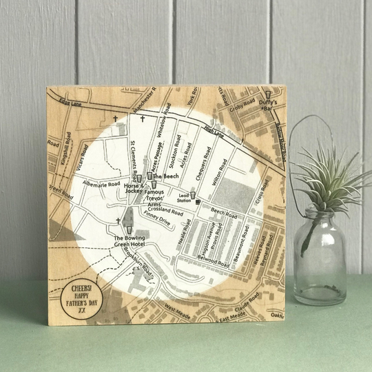 Father's Day Pub Map Print On Wood