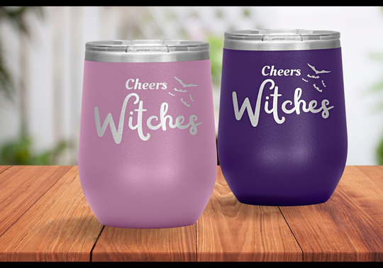Cute Halloween Wine Tumbler, 12Oz 20Oz Travel Cheers Witches Cup, Funny Cup