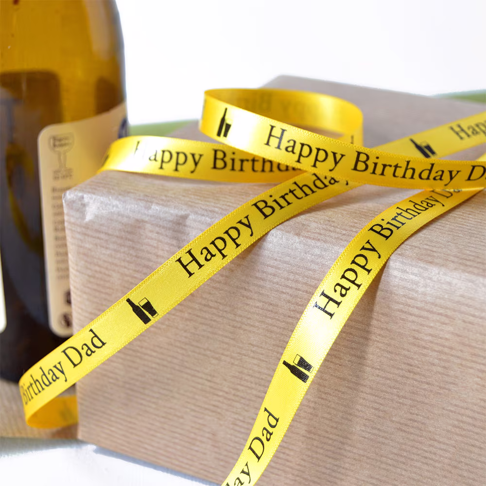 Birthday 10mm Personalised Printed Ribbon - Gift Wrap Celebration Ribbon Personalized