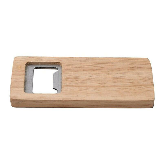 Abrebotellas de cerveza de madera Mango de madera Sacacorchos Abridores cuadrados de acero inoxidable Bar Accesorios de cocina Regalo de fiesta