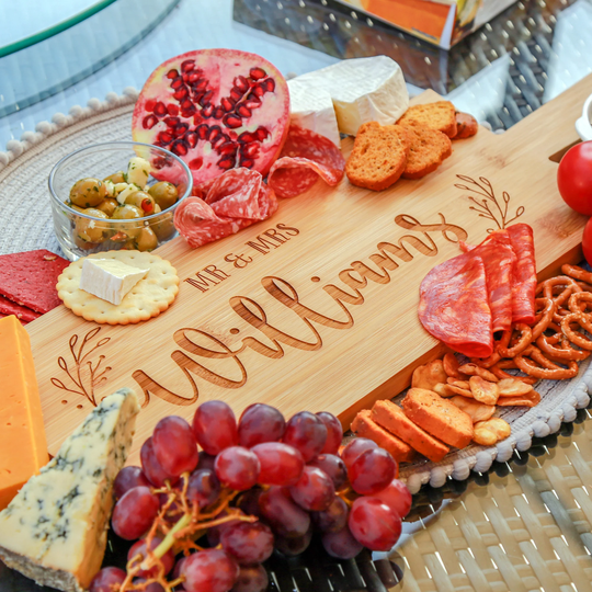 Personalised Wedding Bamboo Serving Board