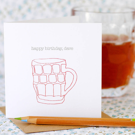 Personalised 'Happy Birthday' Beer Card, Red/Sea Green/Green