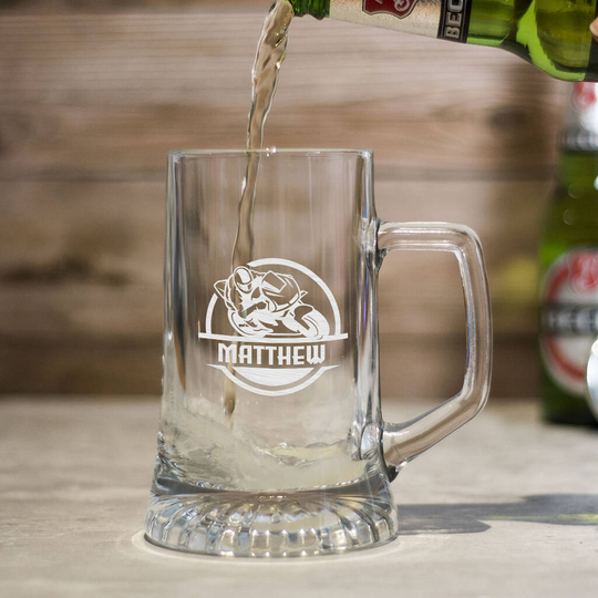 Personalised Motorbike Racing Gaming Beer Tankard