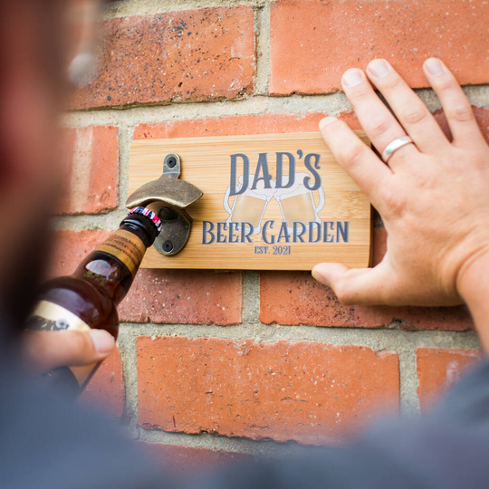 Personalised Wall Mounted Beer Bottle Opener Plaque