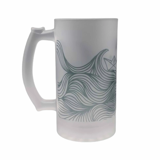 Paper Boat Beer Stein | Designer Glass Gift Ale Freezer Handled