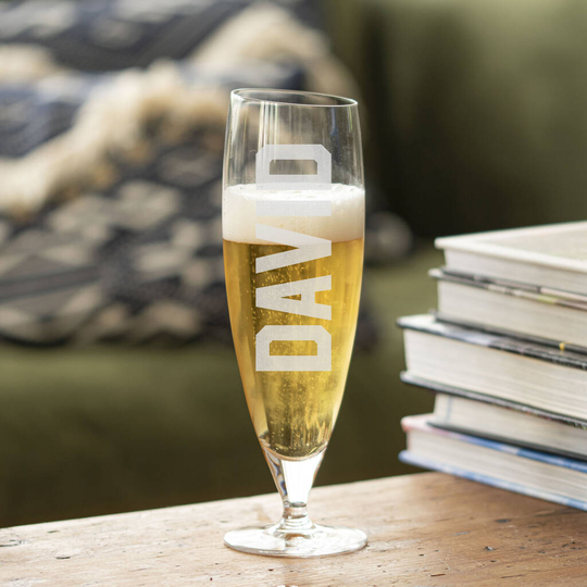 Slanted Crystal Personalised Name Beer Glass