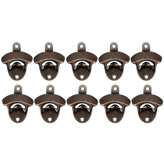 Set of 10 Rustic Wall Mounted Bottle Openers Vintage Beer Opener