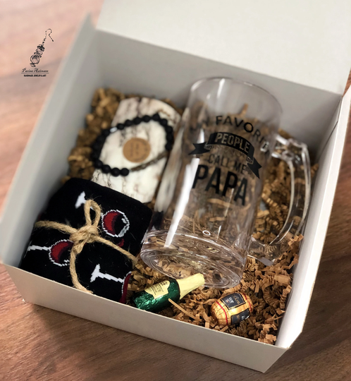 Father's Day Gift Box|Gift Box For Him | Love You Papa Anniversary Gift | Customizable |Custom Print Beer Glass Box
