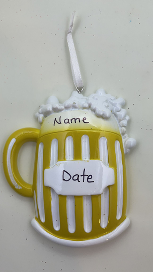 Beer Mug Liquid Drinker Bar Bartender Personalized Christmas Tree Ornament 2021