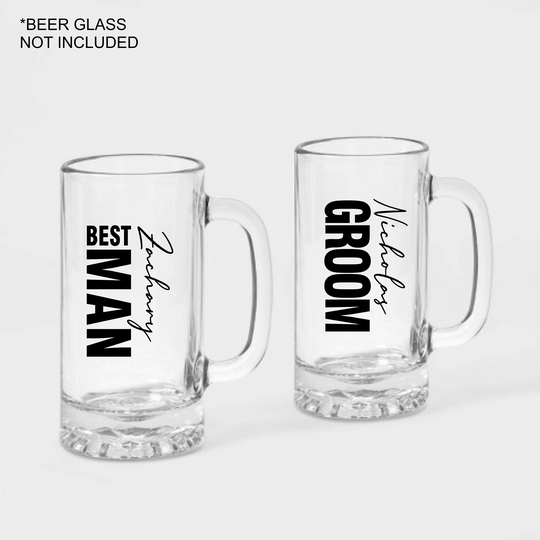 Groomsman Decals For Glass, Personalized Beer Mugs, Wine, Whiskey, Pint Glasses, Bachelor Party Decals, Groomsmen Gift