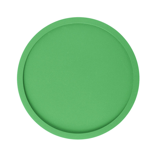 MUFF Drink Coasters Set of 6 Cup Pad Mat Round Silicone Rubber Mug Coaster Non Slip (Green)