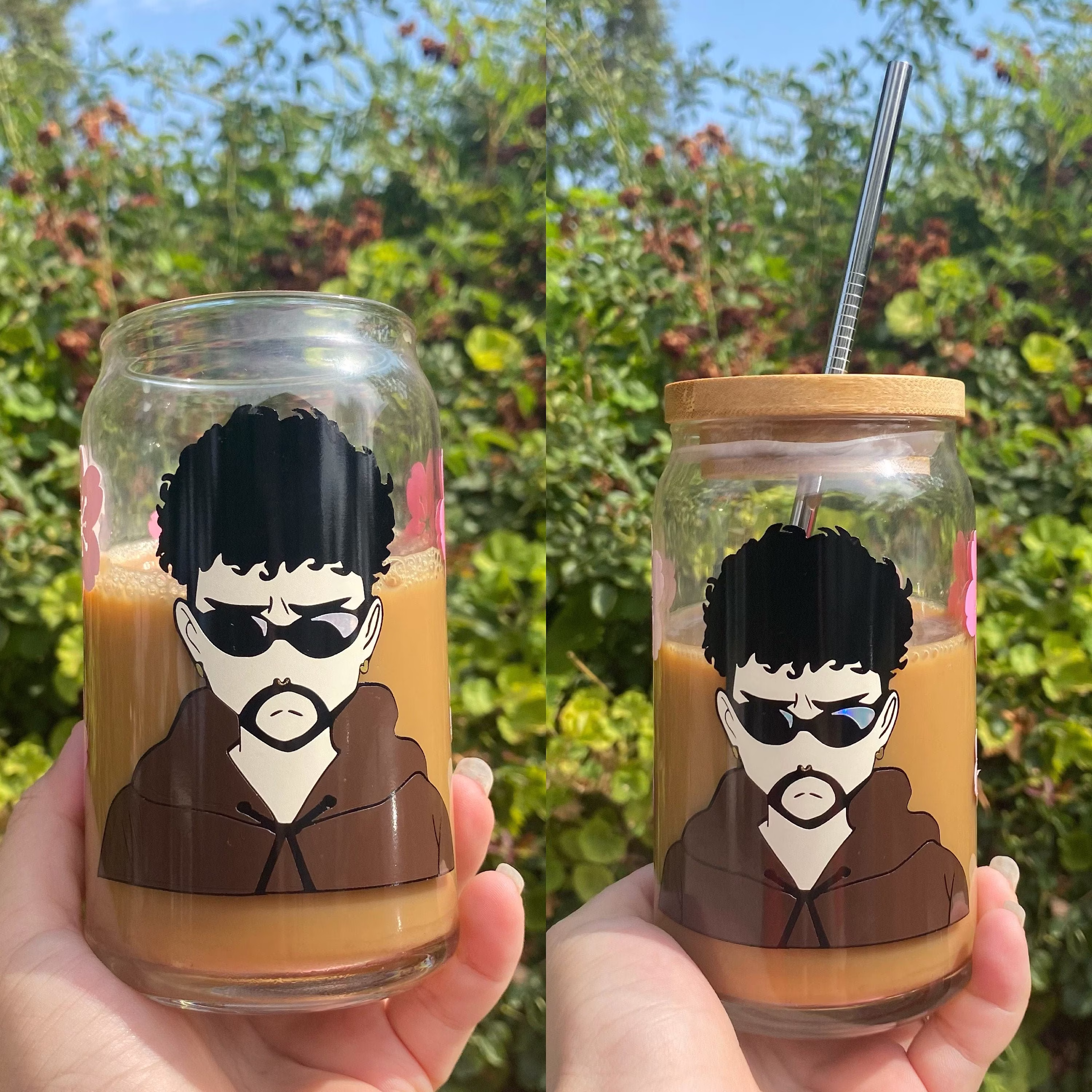 Yonaguni Bad Bunny Beer Glass Can, Cups. Anime Bunny, Cup, Iced Coffee Yonaguni, Logo