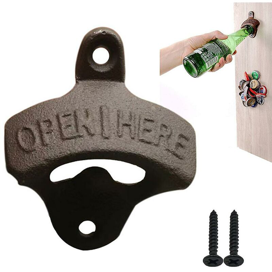 2pack Beer Bottle Opener Bottle Opener Wall Mounted Fixed Hanging Beer Bottle Opener Tool Advertising Bottle Opener