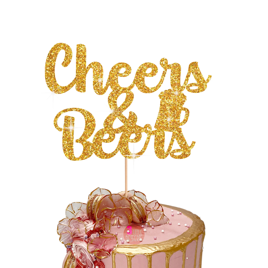Cheers & Beers Cake Topper, Double Sided
